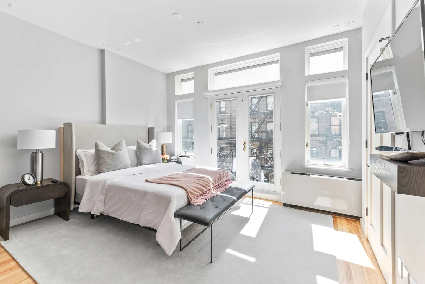 Bedroom — Luxe Studio with Charming Juliet Balcony — The Sixty Two NYC, Lenox Hill, Upper East Side