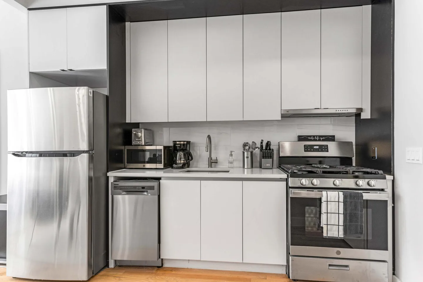 Kitchen — Luxe Studio with Charming Juliet Balcony — The Sixty Two NYC, Lenox Hill, Upper East Side