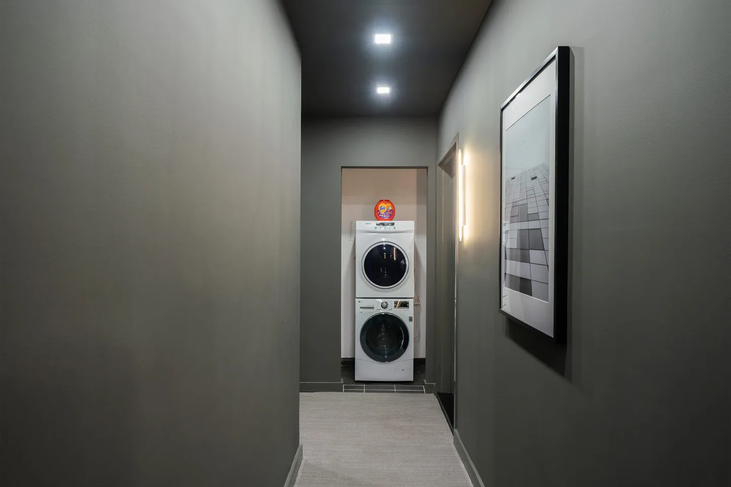 Laundry — Luxe Studio with Charming Juliet Balcony — The Sixty Two NYC, Lenox Hill, Upper East Side