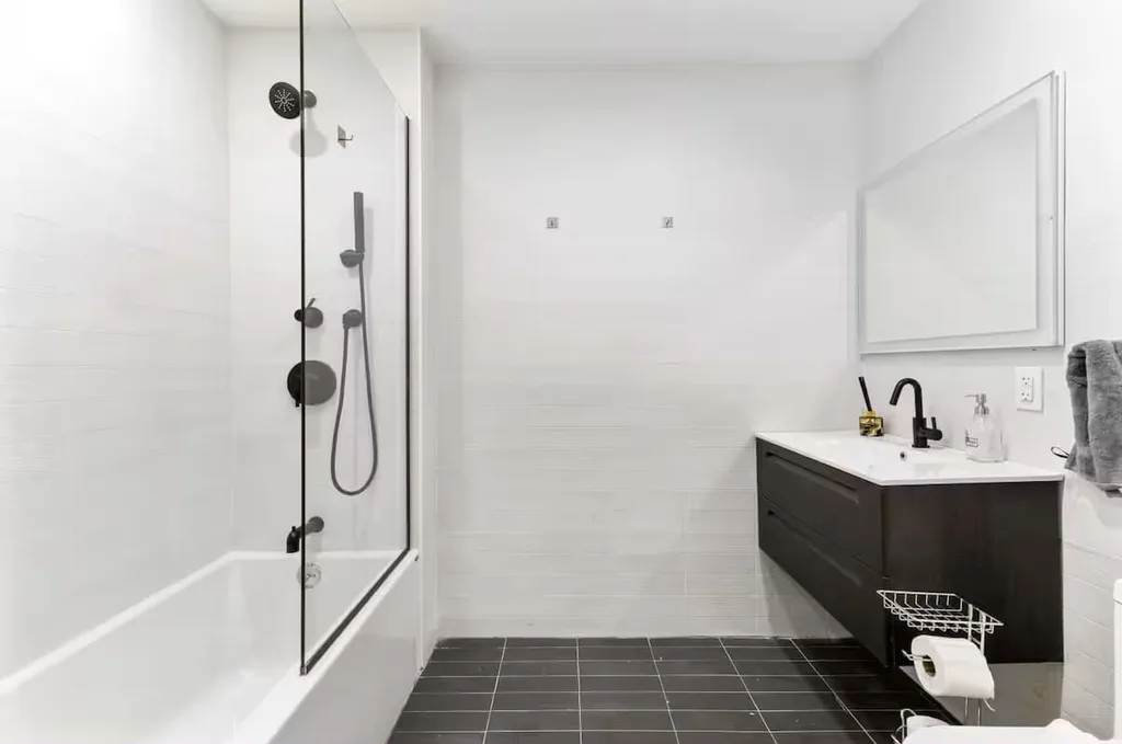 Full Bathroom 2 — Luxury 3BR Duplex w Private Patio in Upper East — The Sixty Two NYC, Lenox Hill, Upper East Side